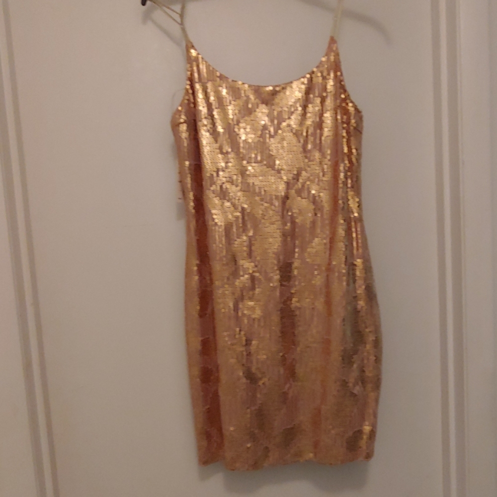 Gold sequin dress